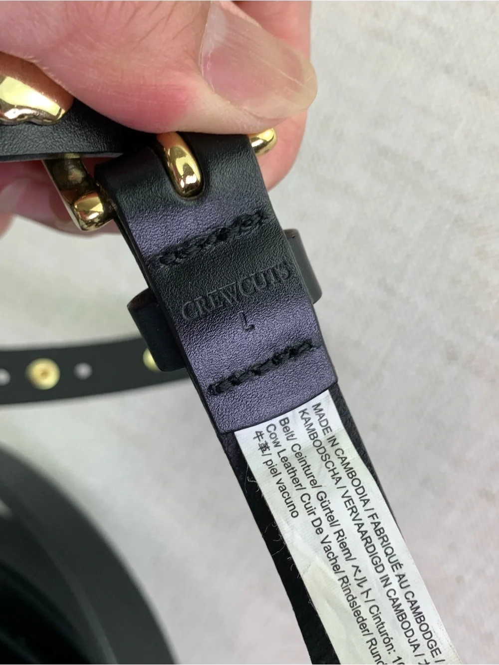 Crewcuts Girls' heart-stud belt in leather black and gold